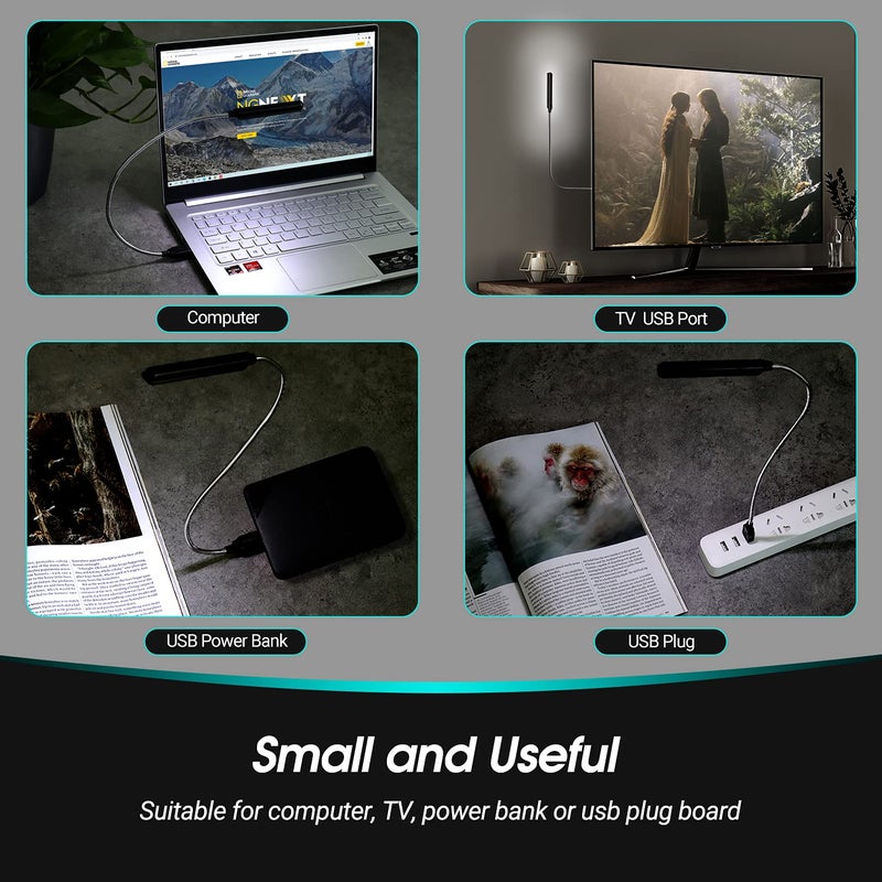 Daffodil USB LED Light - 8 Super Bright LED Reading Lamp - No Batteries Needed - PC & Mac Compatible (ULT05 Black) - Image 4